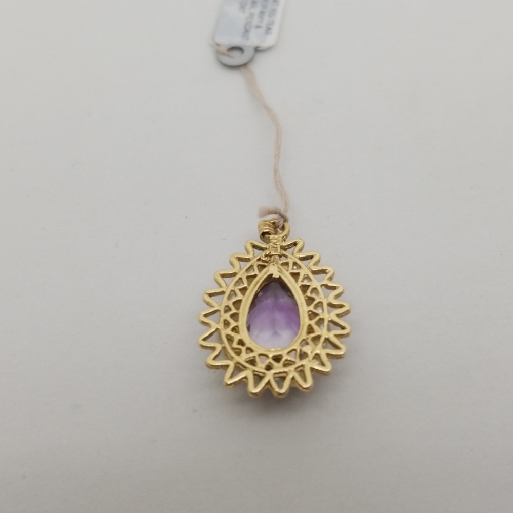 14kt yellow gold tear drop pendant - Picture 3 of 3